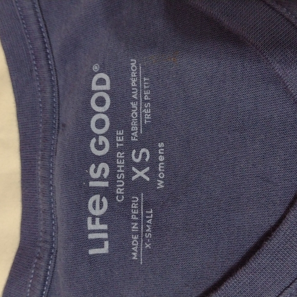 Beautiful blue Life is Good  crusher tee, sz XS - Picture 7 of 12